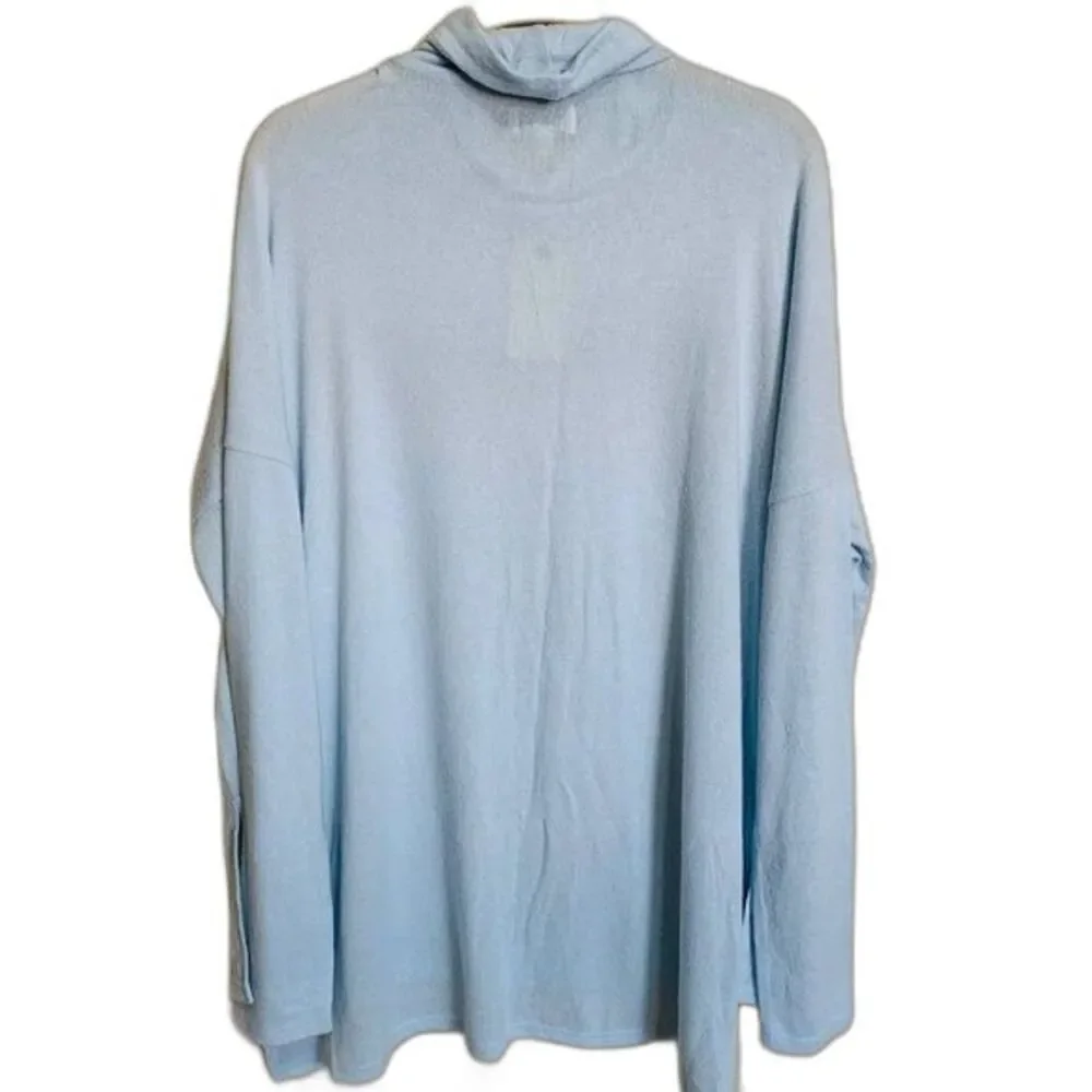 Lucky Brand light blue sweater women  turtleneck long sleeve tunic size M boho - Picture 2 of 9
